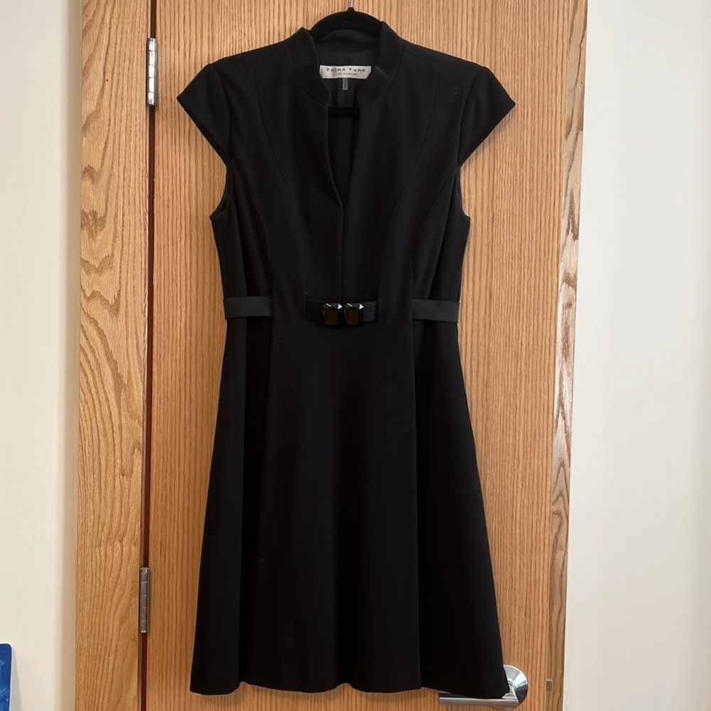 Trina Turk black dress with belt